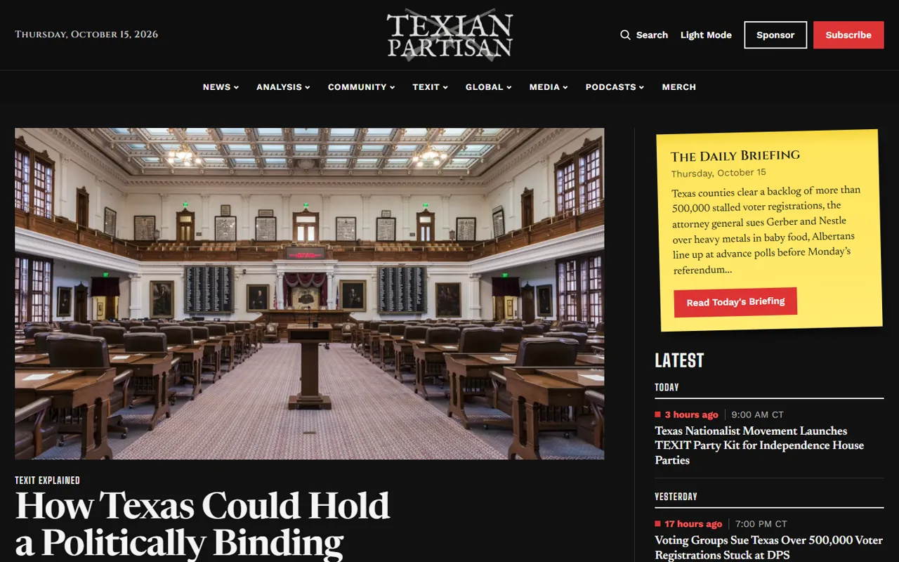 Visit the Texian Partisan: its home page