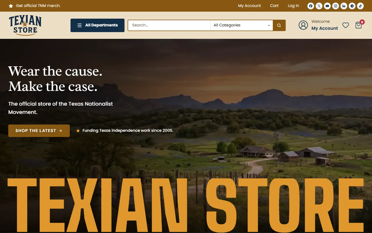 Visit the Texian Store: its home page